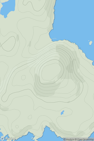 Thumbnail image for Meall Mor [Lochinver to Ullapool] [NB989070] showing contour plot for surrounding peak